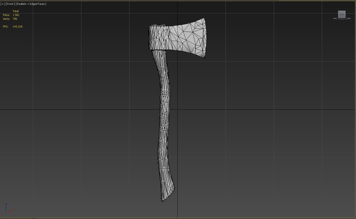 Low Poly Game Ready Axe Low-poly 3D model_9