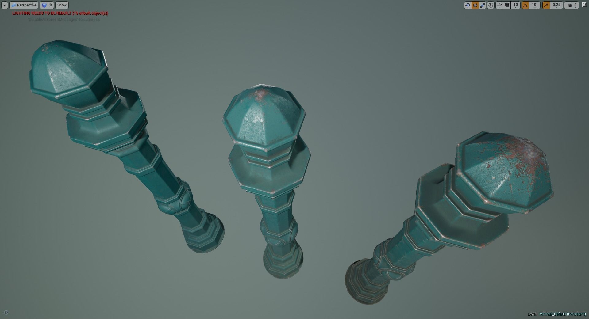 Barrier Bollard Pack 2 v2 Green Three Texture Options Low-poly 3D model_19