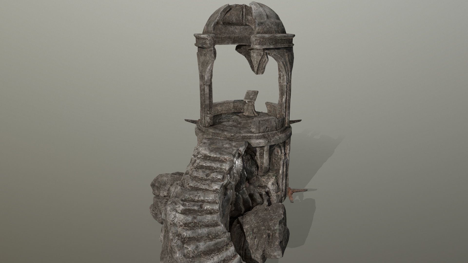 old temple  Low-poly 3D model_10