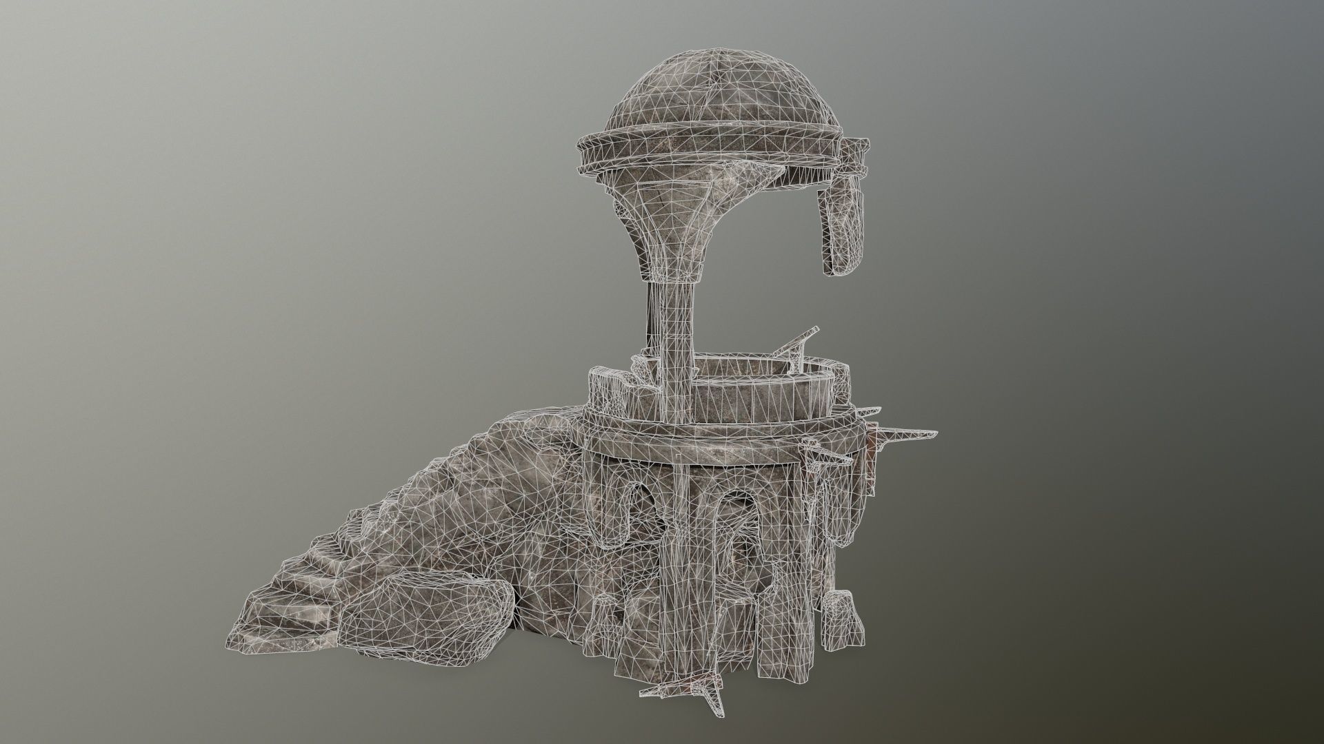old temple  Low-poly 3D model_14