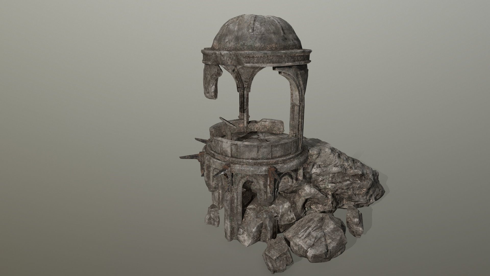 old temple  Low-poly 3D model_8