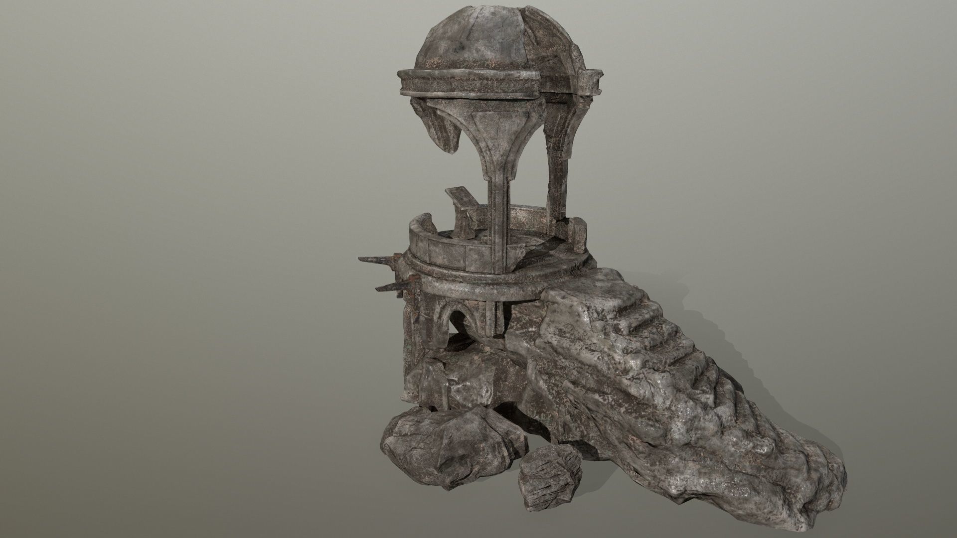 old temple  Low-poly 3D model_9