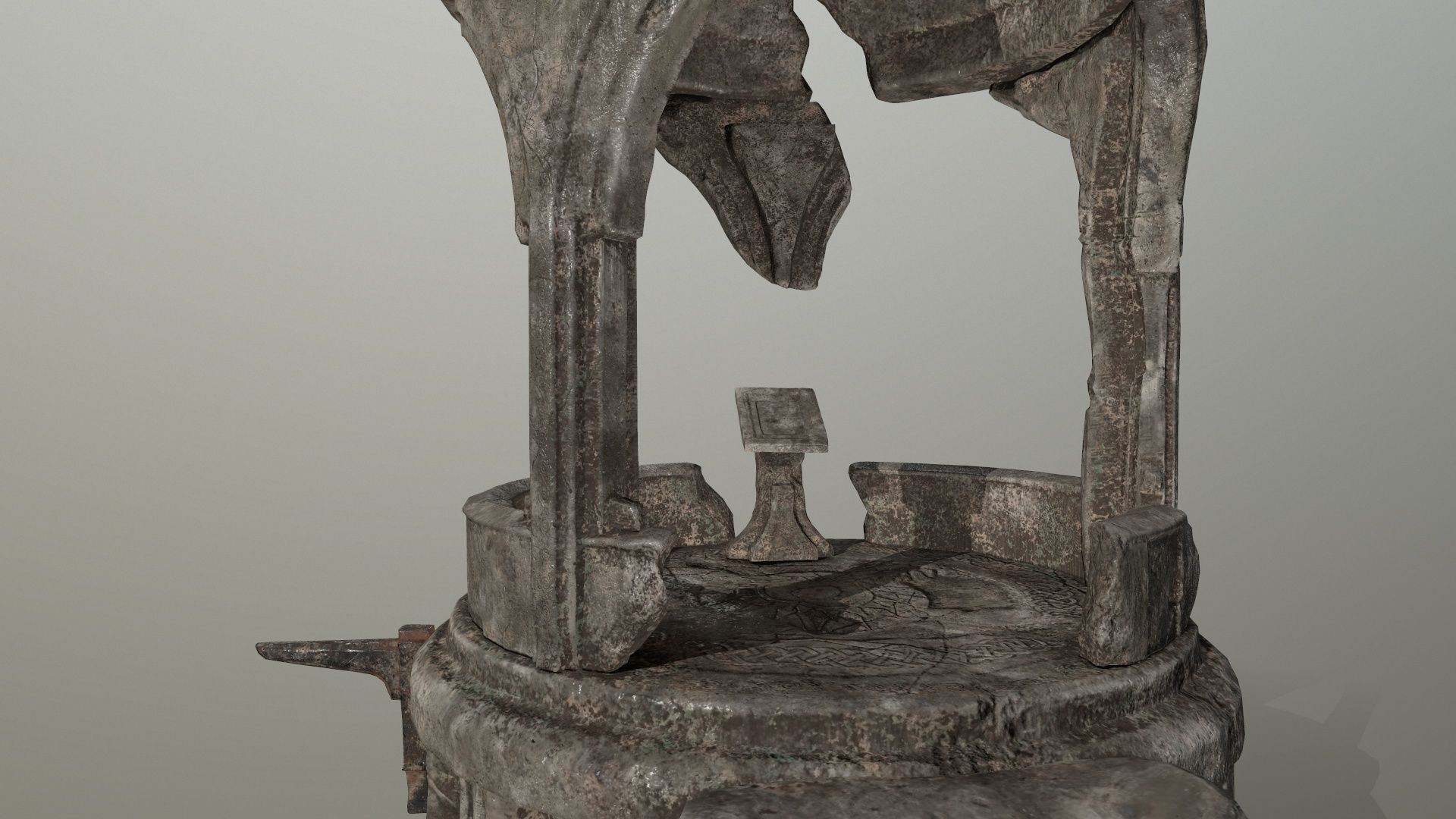 old temple  Low-poly 3D model_2