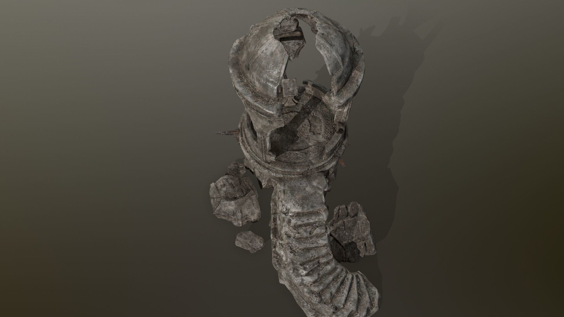 old temple  Low-poly 3D model_3