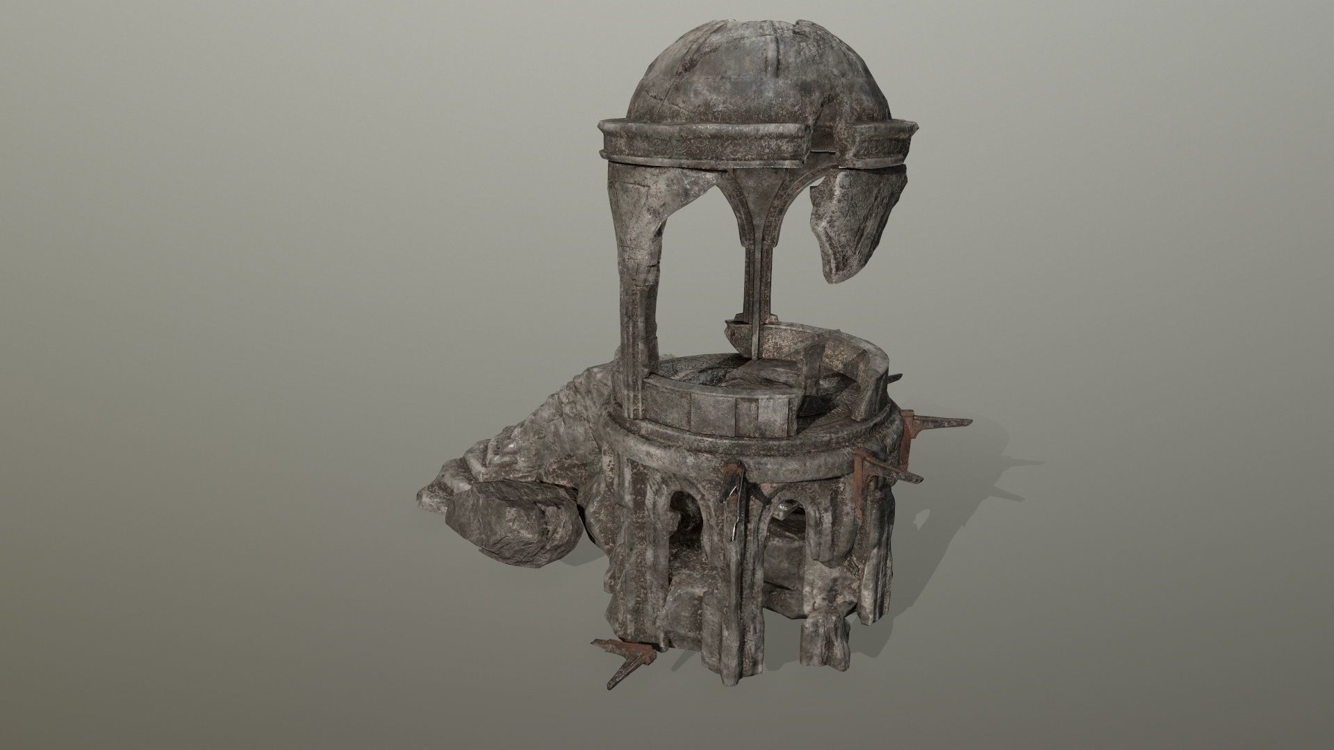 old temple  Low-poly 3D model_6