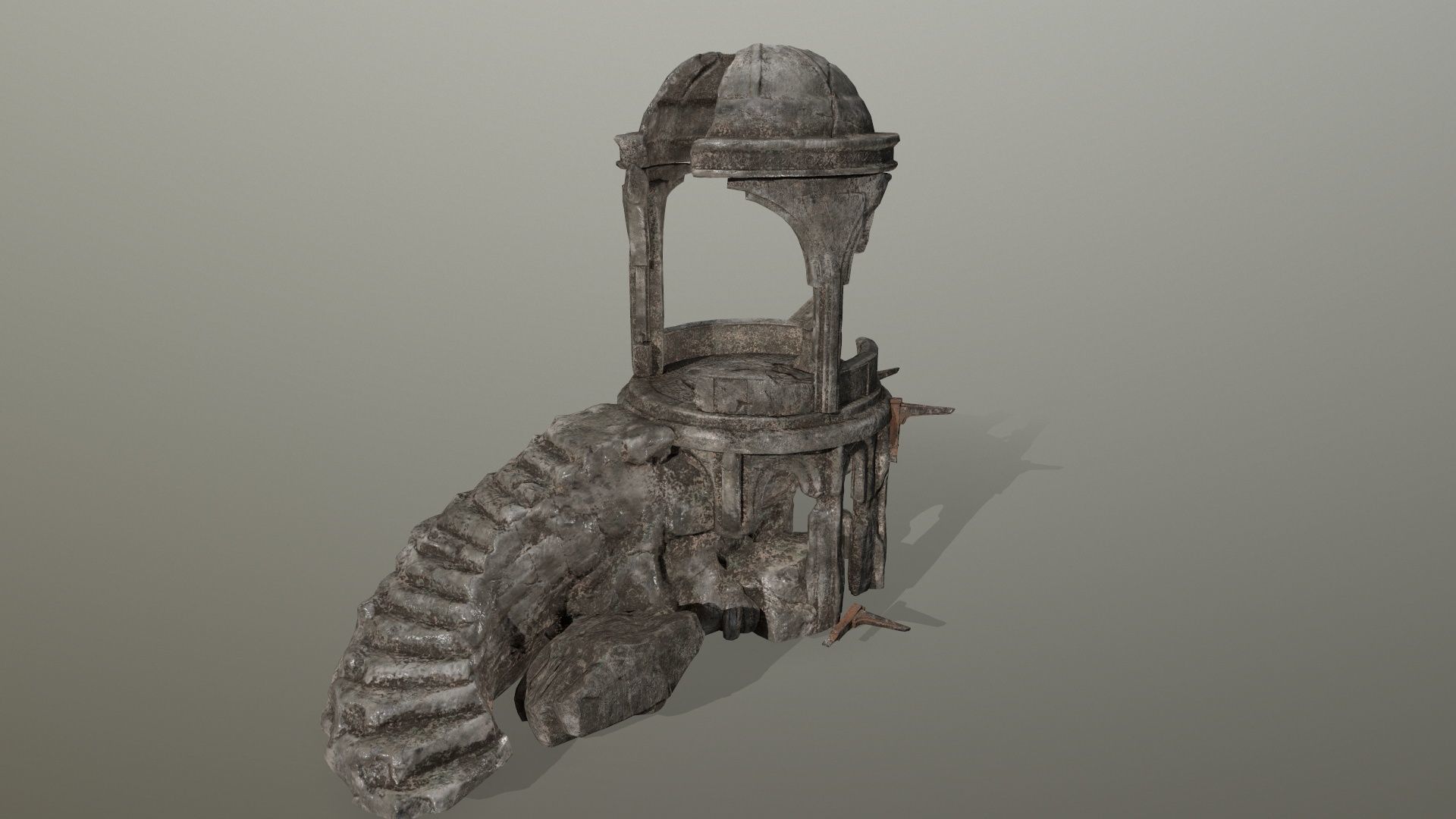 old temple  Low-poly 3D model_11
