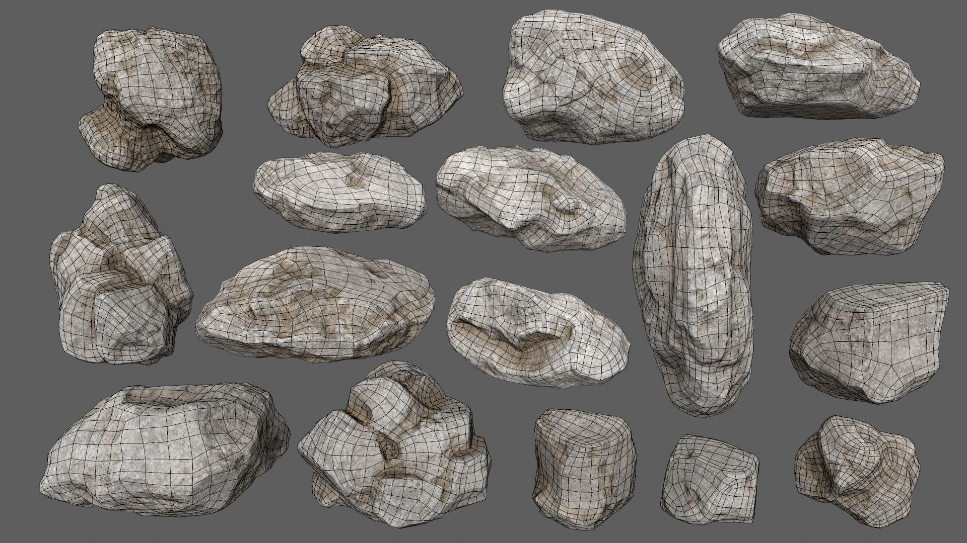 rocks and stones Low-poly 3D model_18