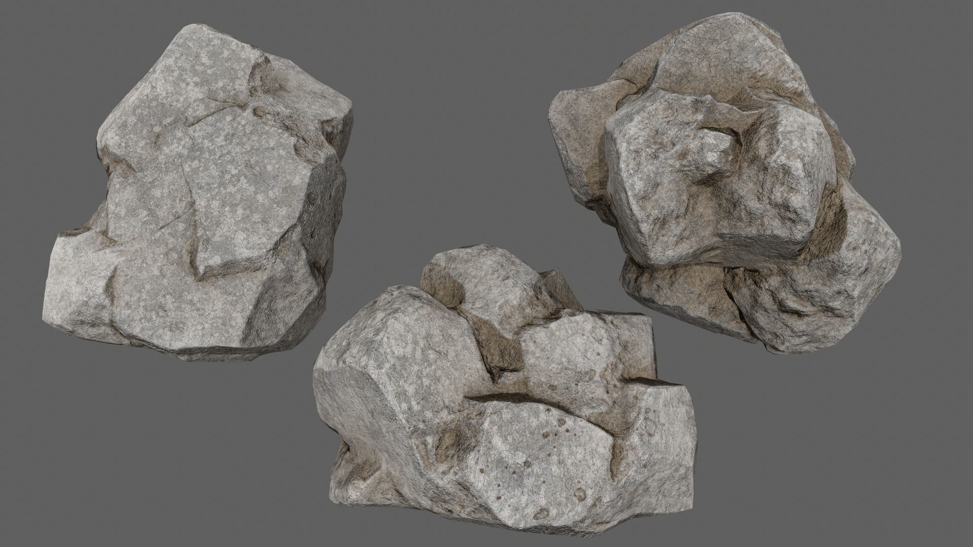 rocks and stones Low-poly 3D model_1