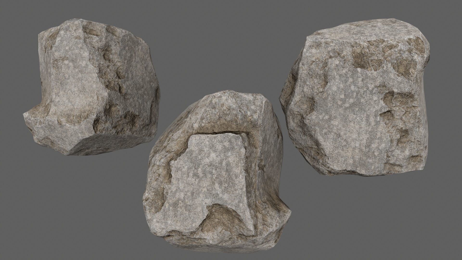 rocks and stones Low-poly 3D model_5