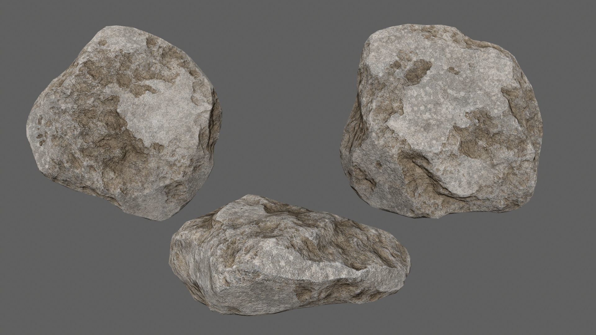 rocks and stones Low-poly 3D model_4