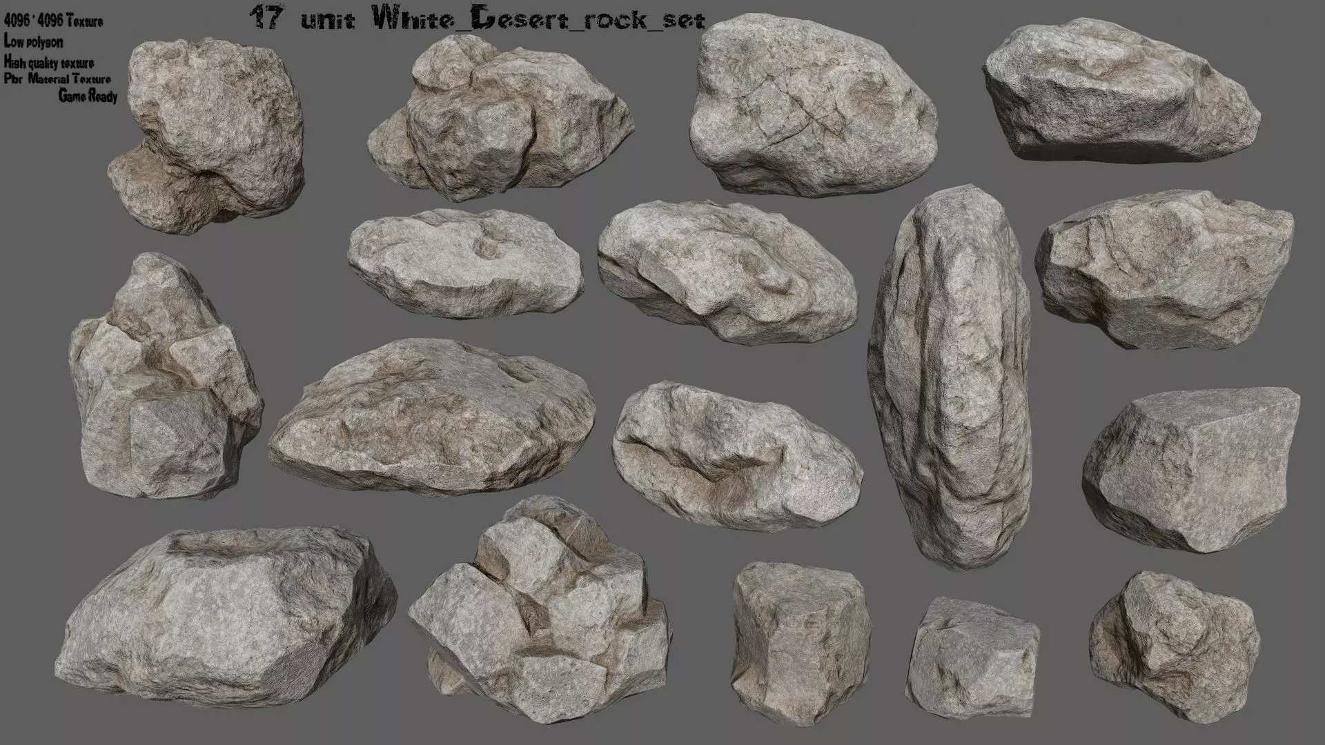 rocks and stones Low-poly 3D model_0