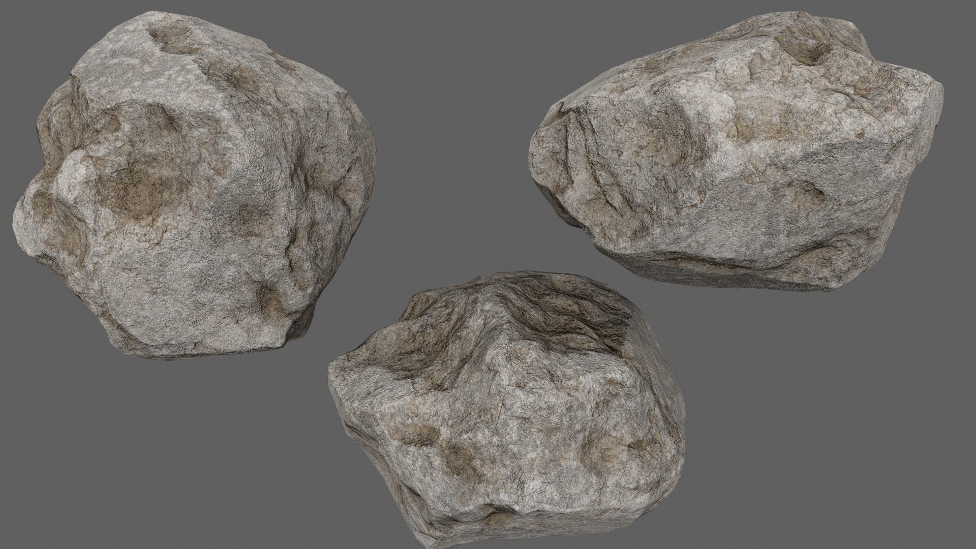 rocks and stones Low-poly 3D model_3