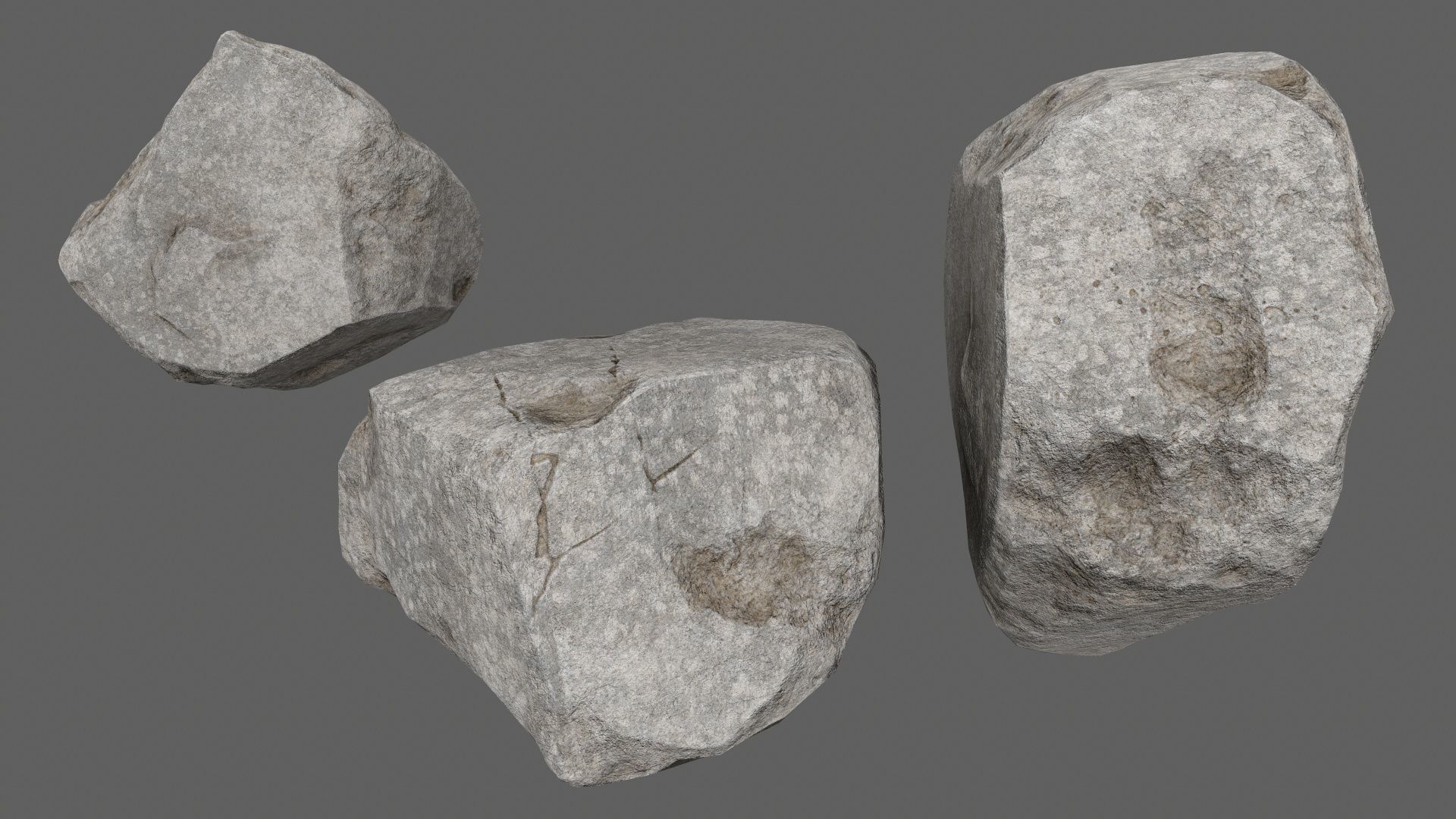 rocks and stones Low-poly 3D model_6