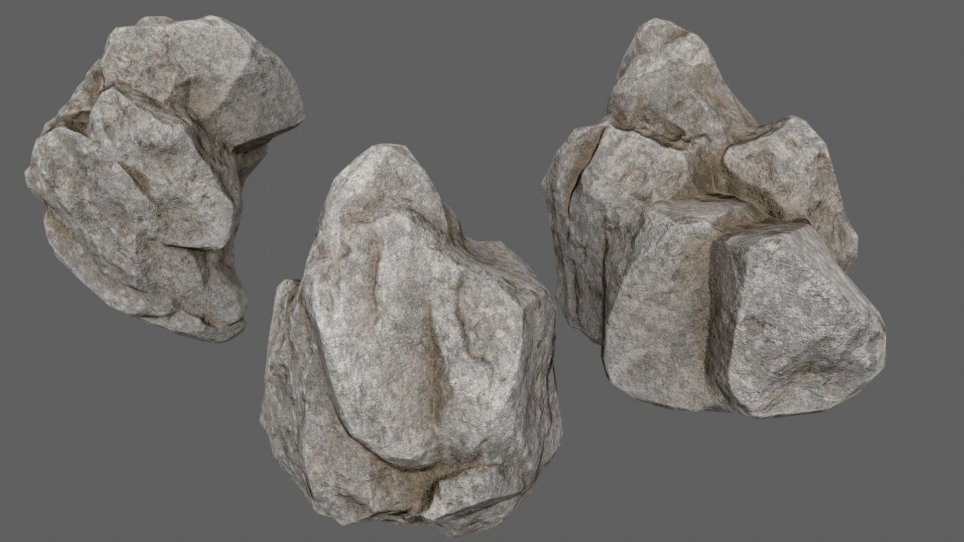 rocks and stones Low-poly 3D model_10