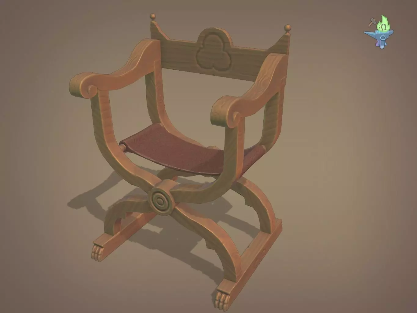 Dantesca Chair Low-poly 3D model