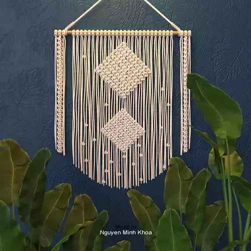 Macrame 1 two woven wall hangings