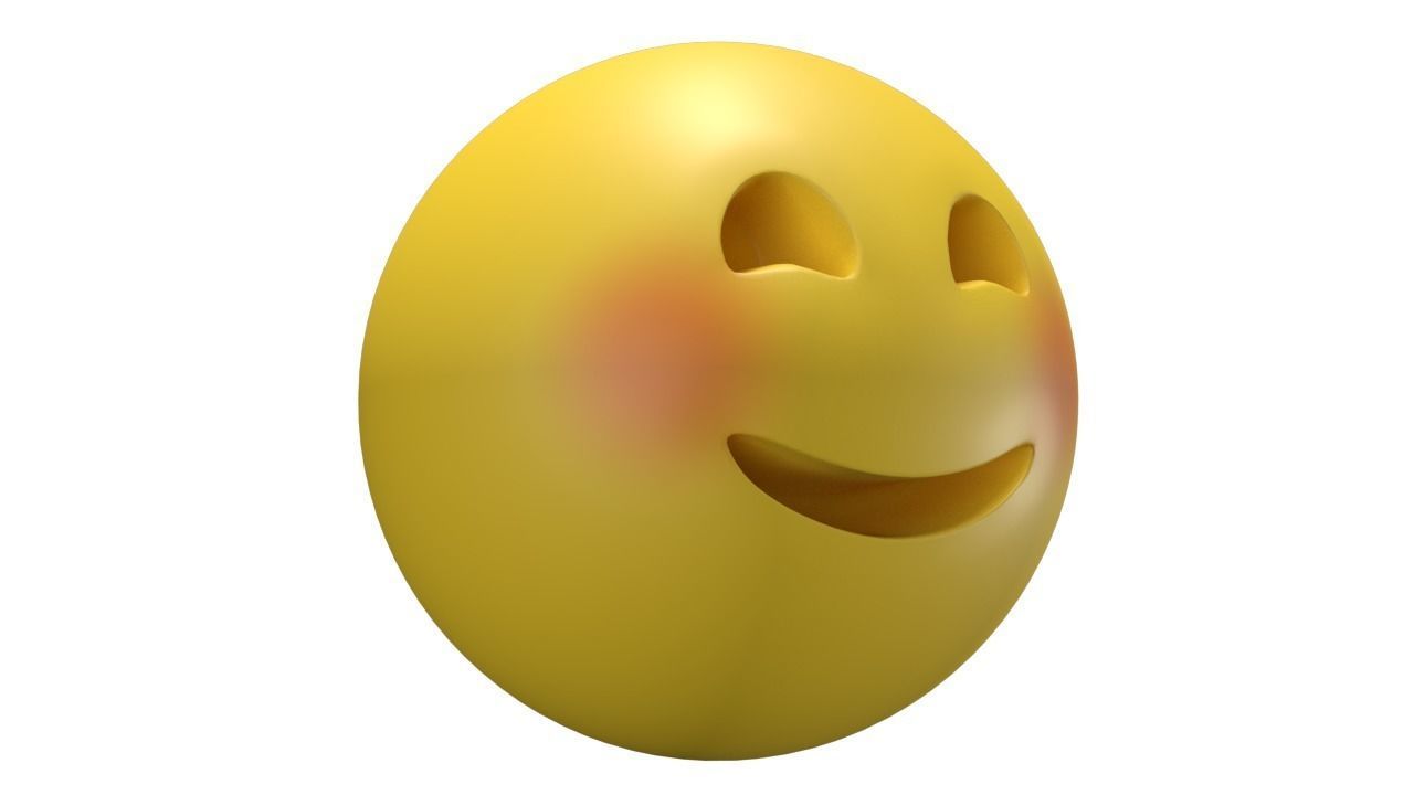 Smiling Face With Smiling Eyes Low-poly 3D model_3