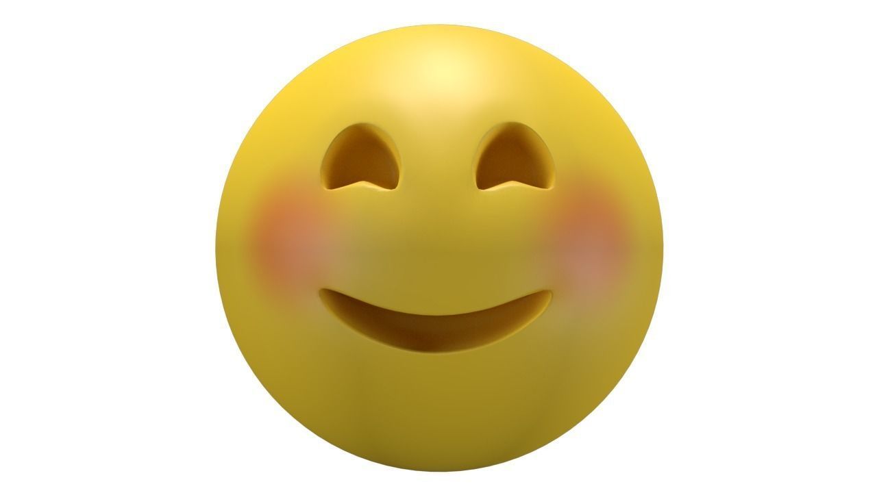 Smiling Face With Smiling Eyes Low-poly 3D model_2