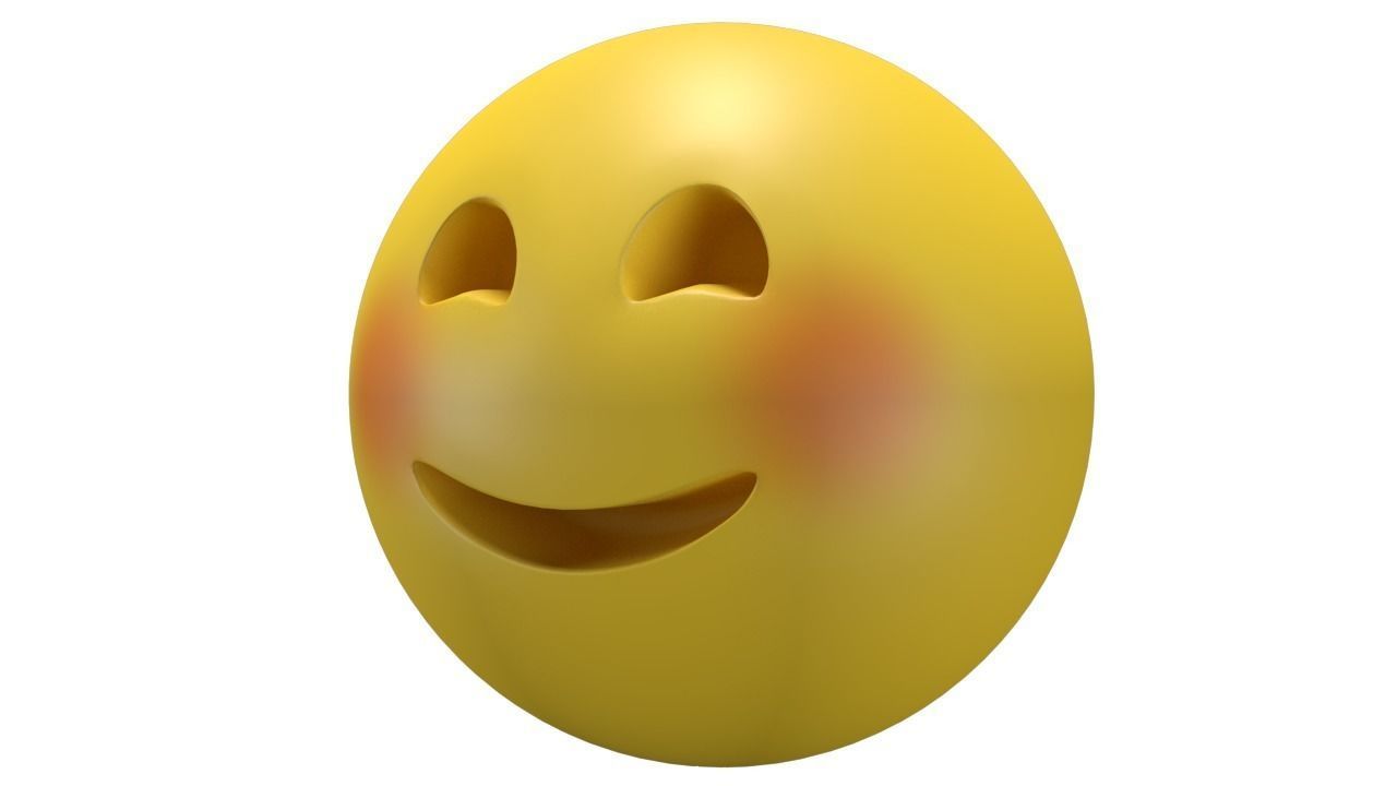 Smiling Face With Smiling Eyes Low-poly 3D model_1