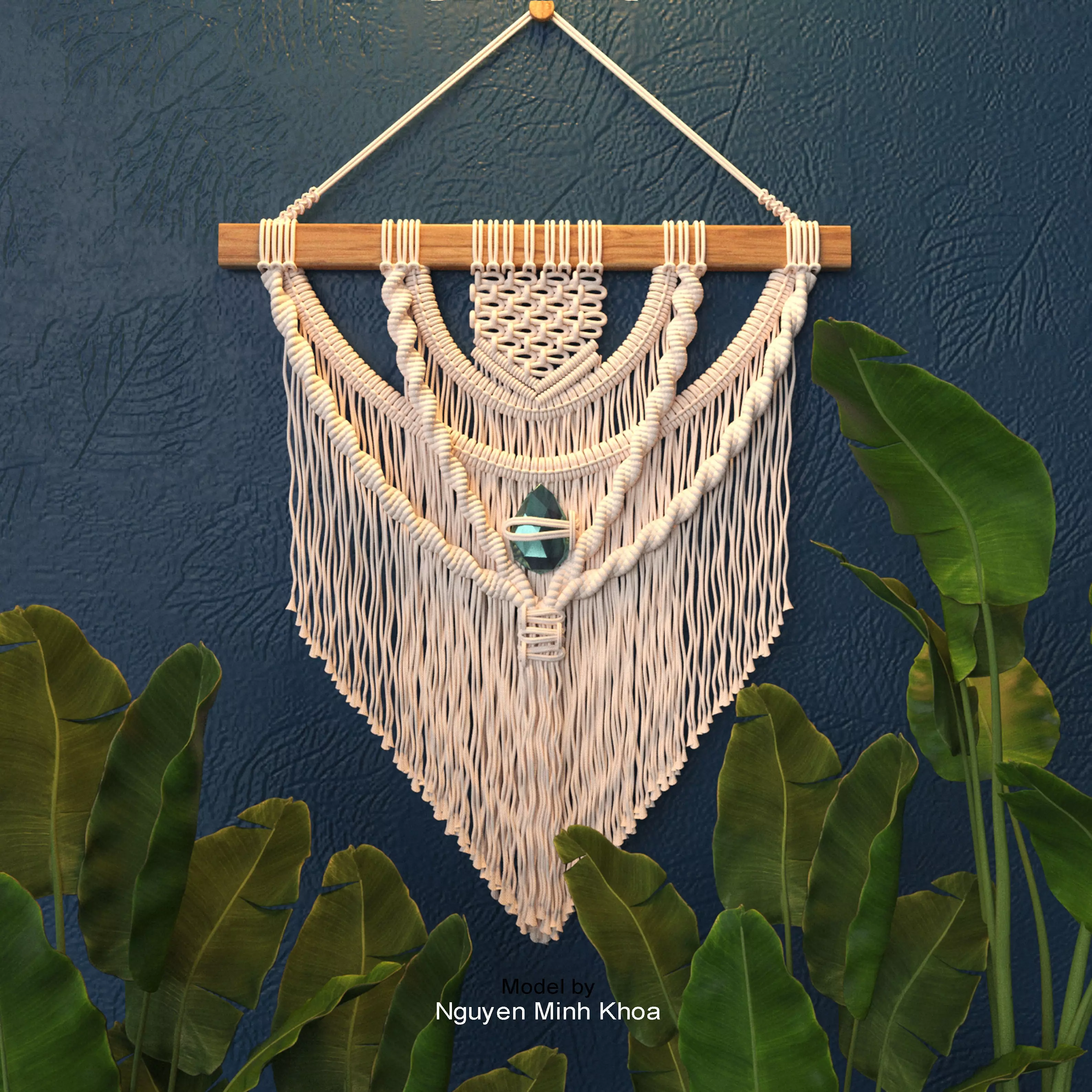 Macrame 3 wall hanging 3D model_0