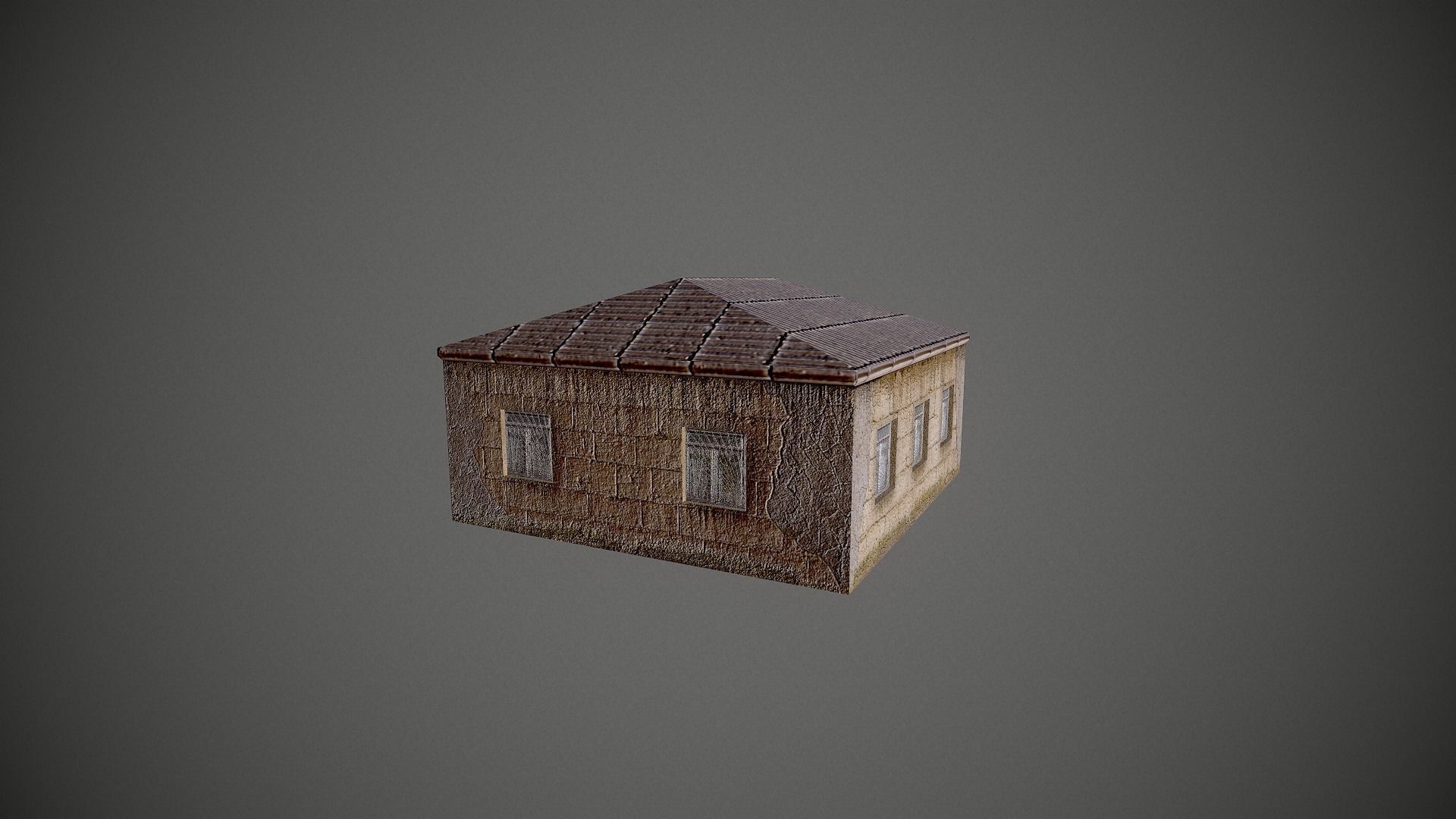 Old Village Post House Low-poly 3D model_2