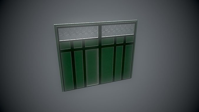 Green Metal Gates Low-poly 3D model