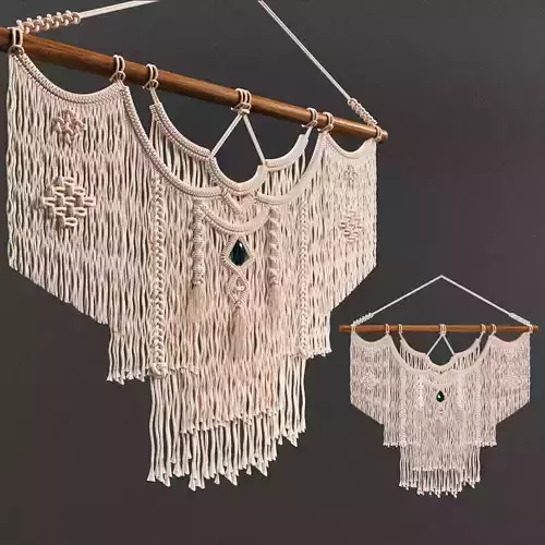 Macrame 4 two hangings on wall