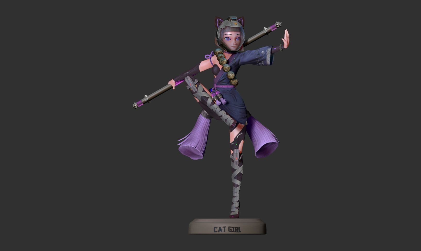 Cat girl Fanart 3D print model_5