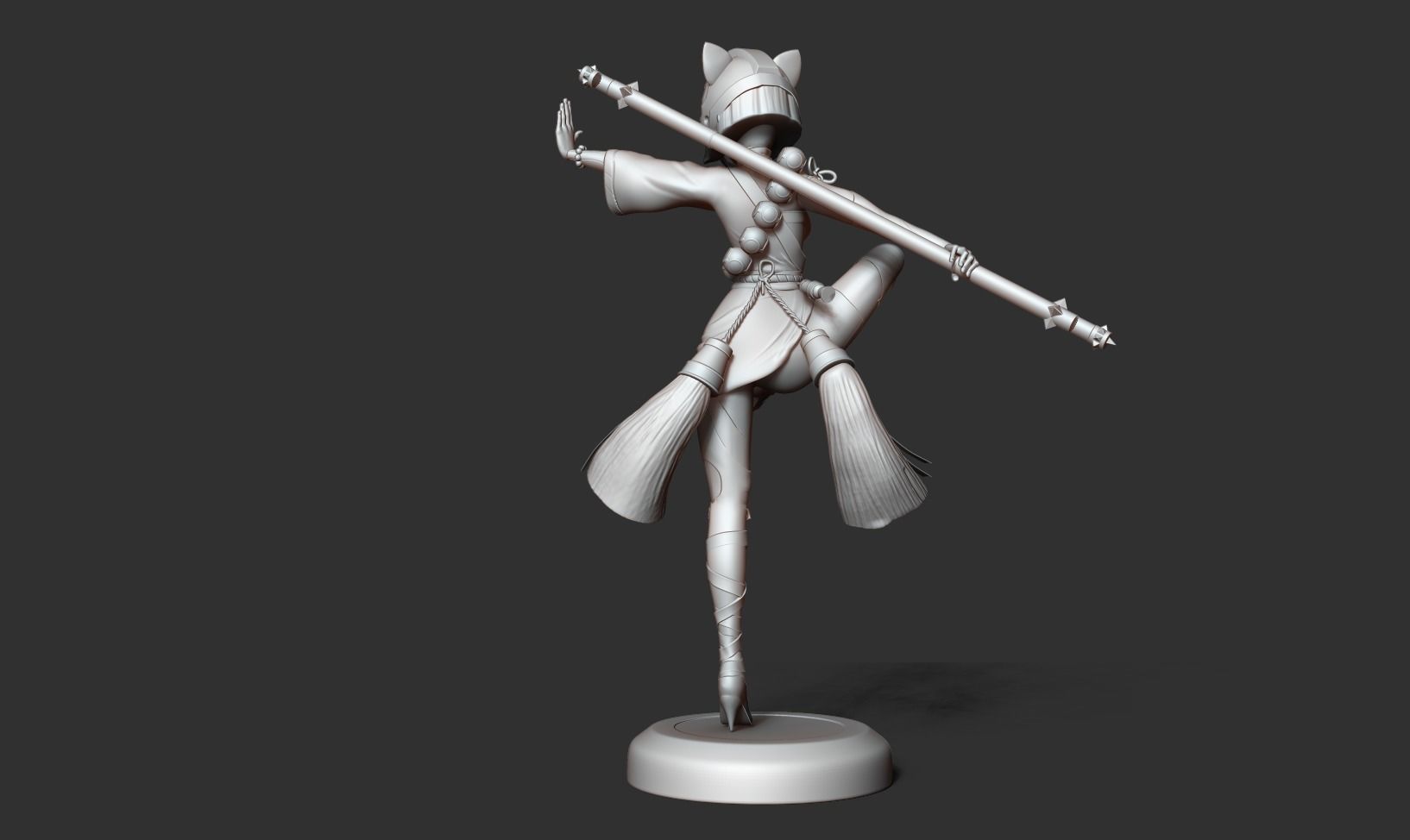 Cat girl Fanart 3D print model_11