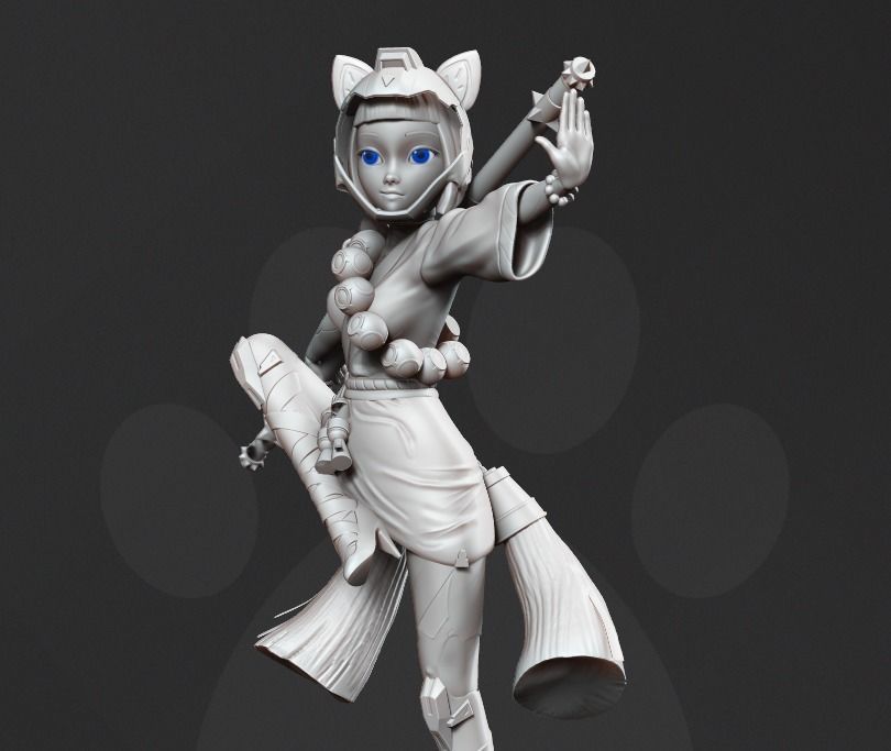 Cat girl Fanart 3D print model_3