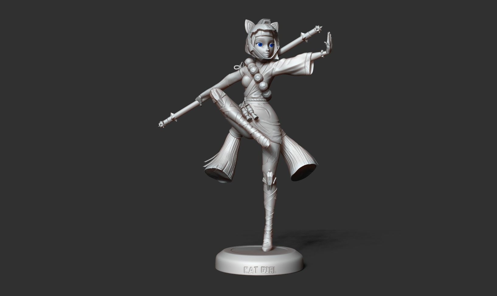 Cat girl Fanart 3D print model_9