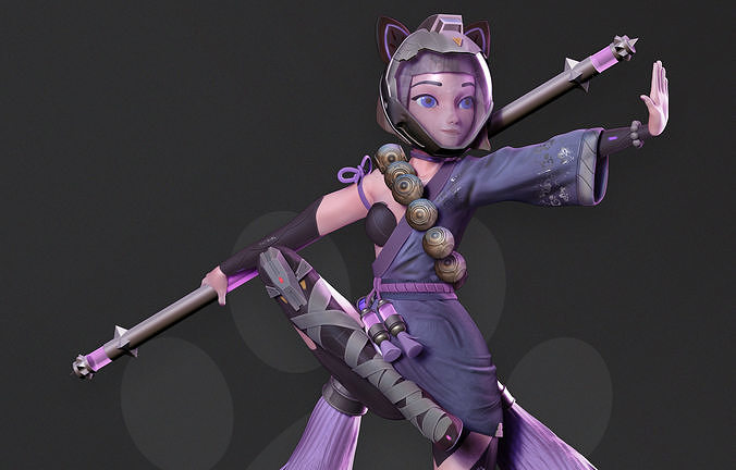 Cat girl Fanart 3D print model