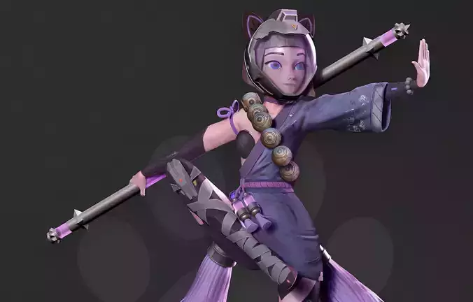 Cat girl Fanart 3D print model
