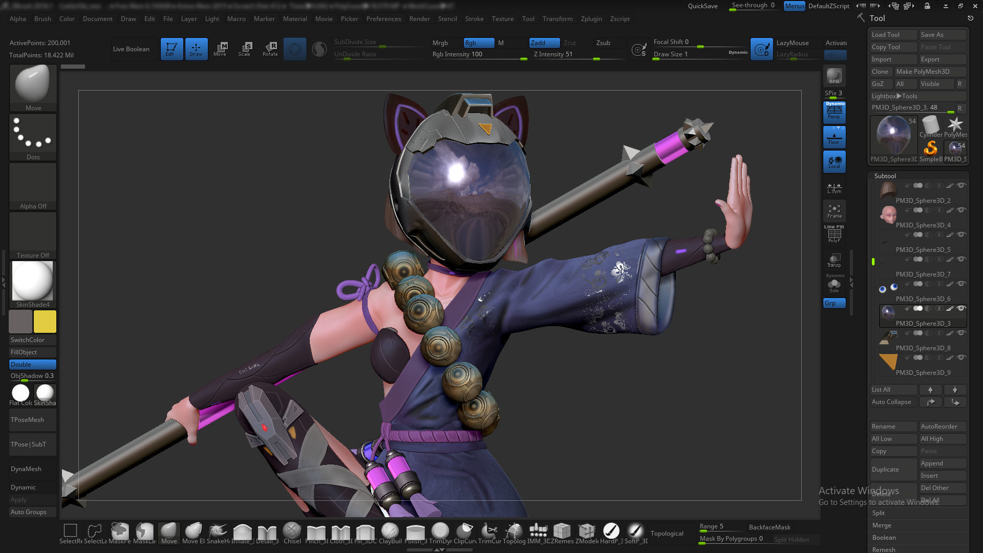Cat girl Fanart 3D print model_14