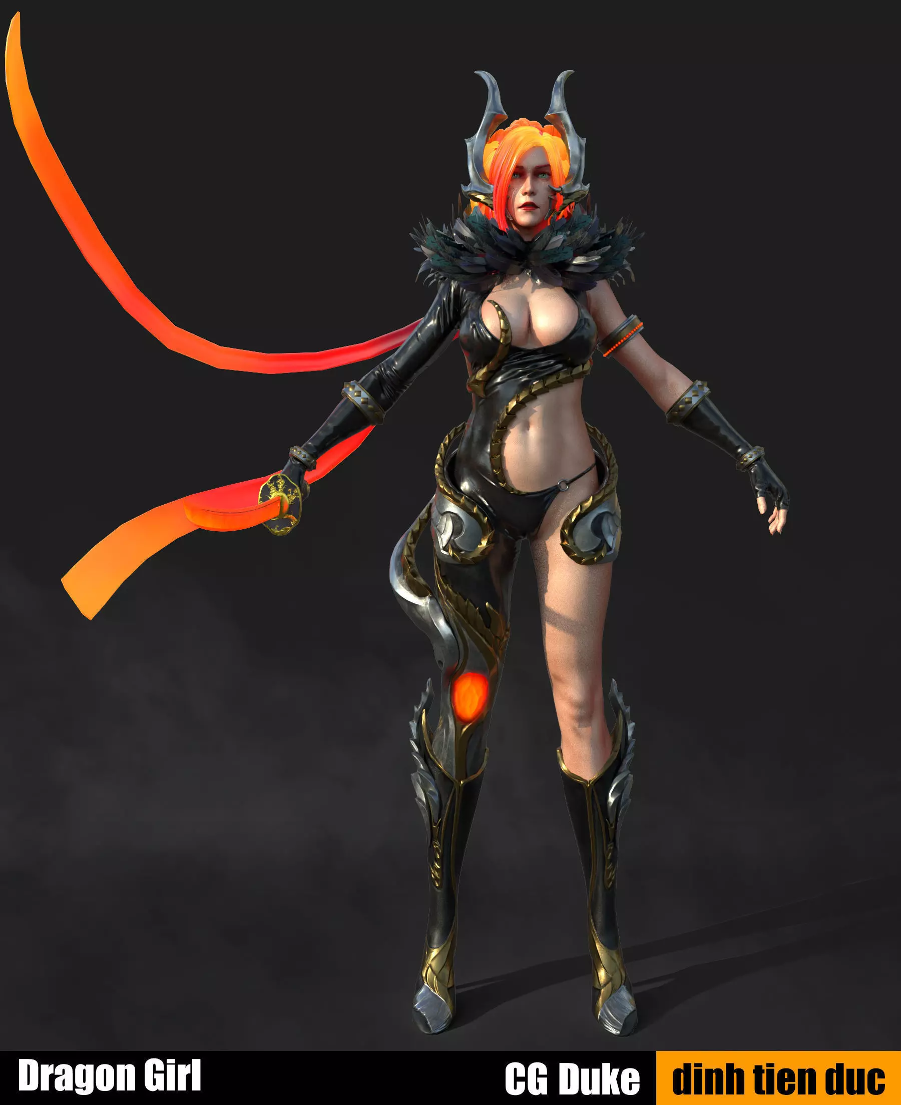 Dragon Girl 3D model_0