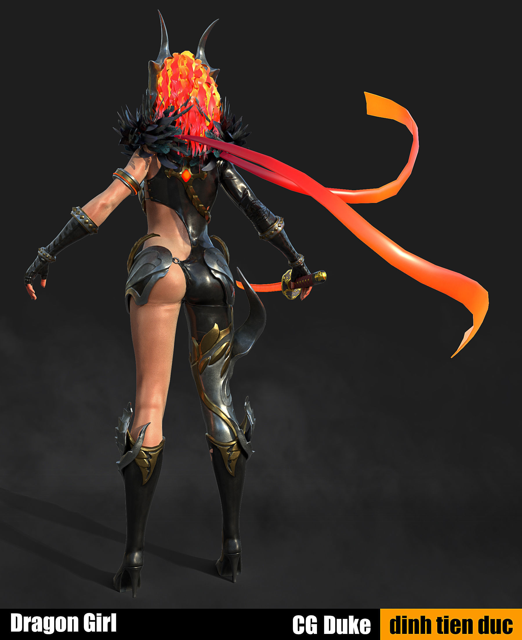 Dragon Girl 3D model_4