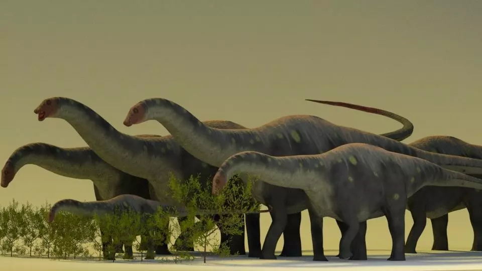 apatosaurs group of dinosaurs Free 3D model_0