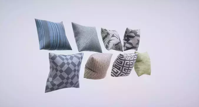 Pillows Pack Low-poly 3D model