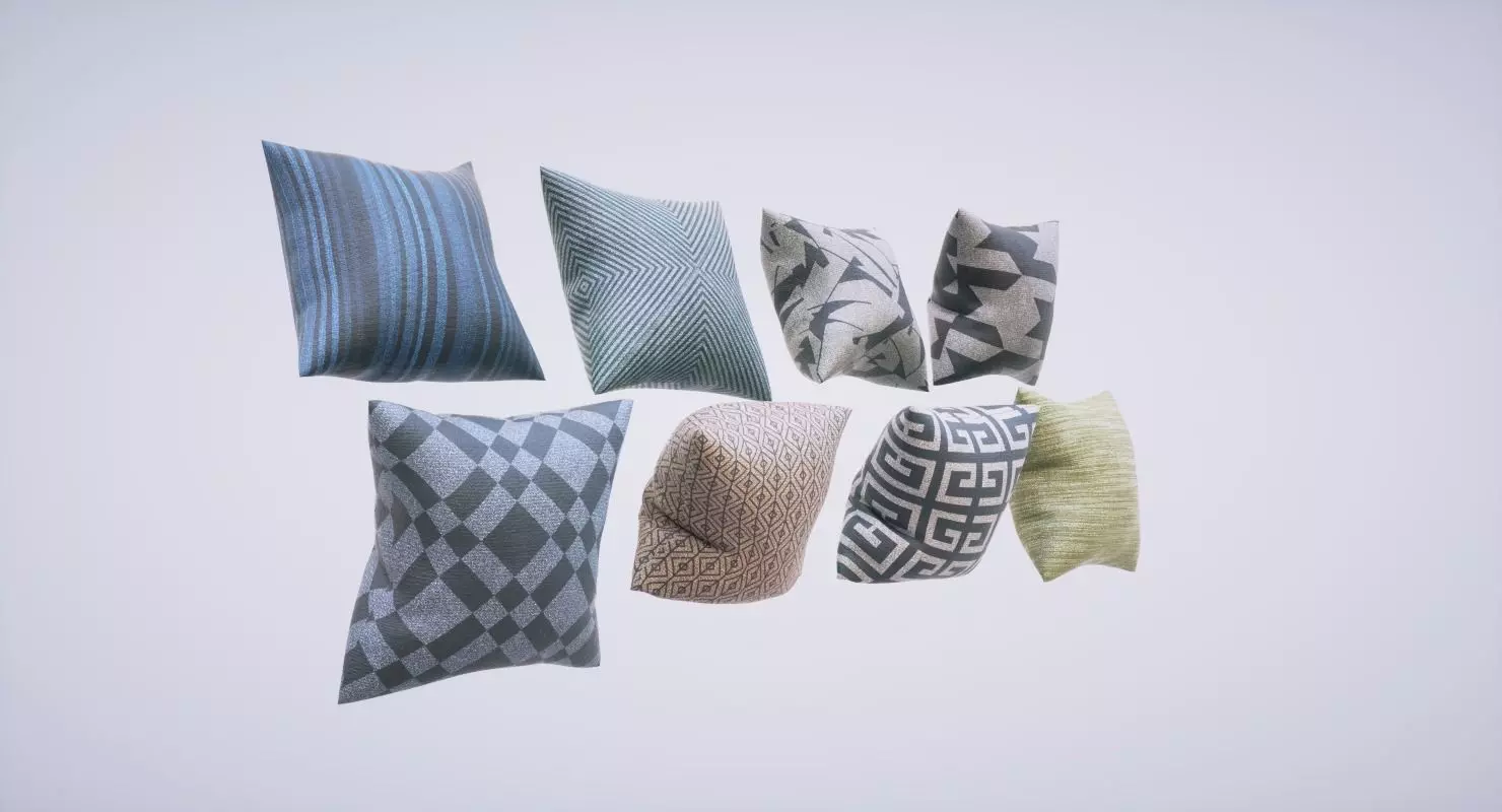 Pillows Pack Low-poly 3D model_0