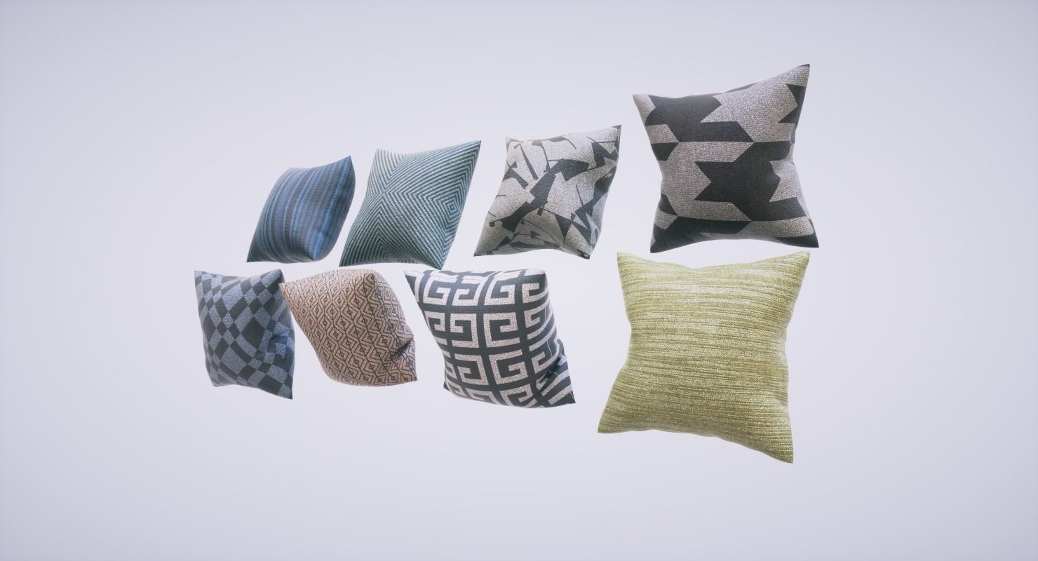 Pillows Pack Low-poly 3D model_2