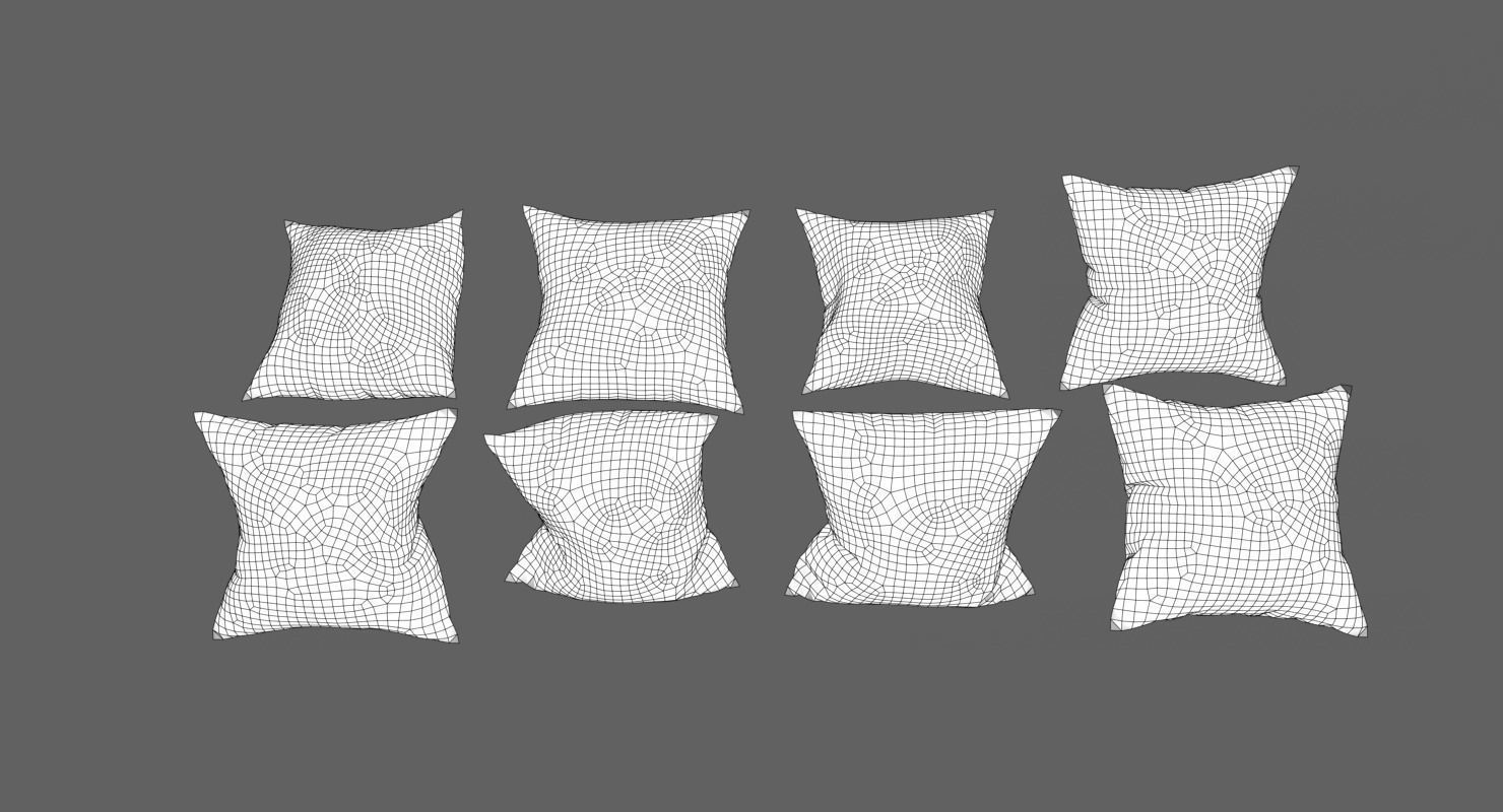 Pillows Pack Low-poly 3D model_5