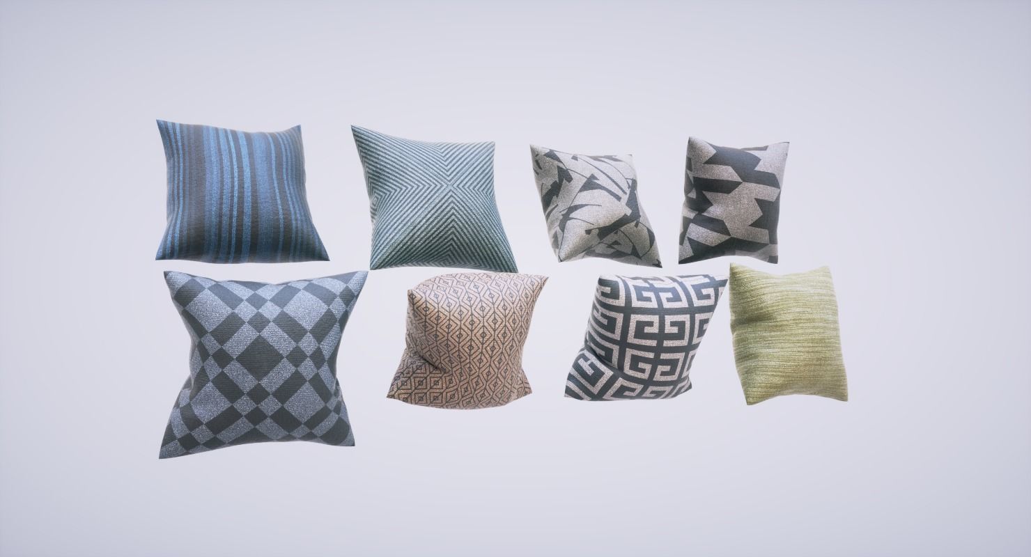 Pillows Pack Low-poly 3D model_3