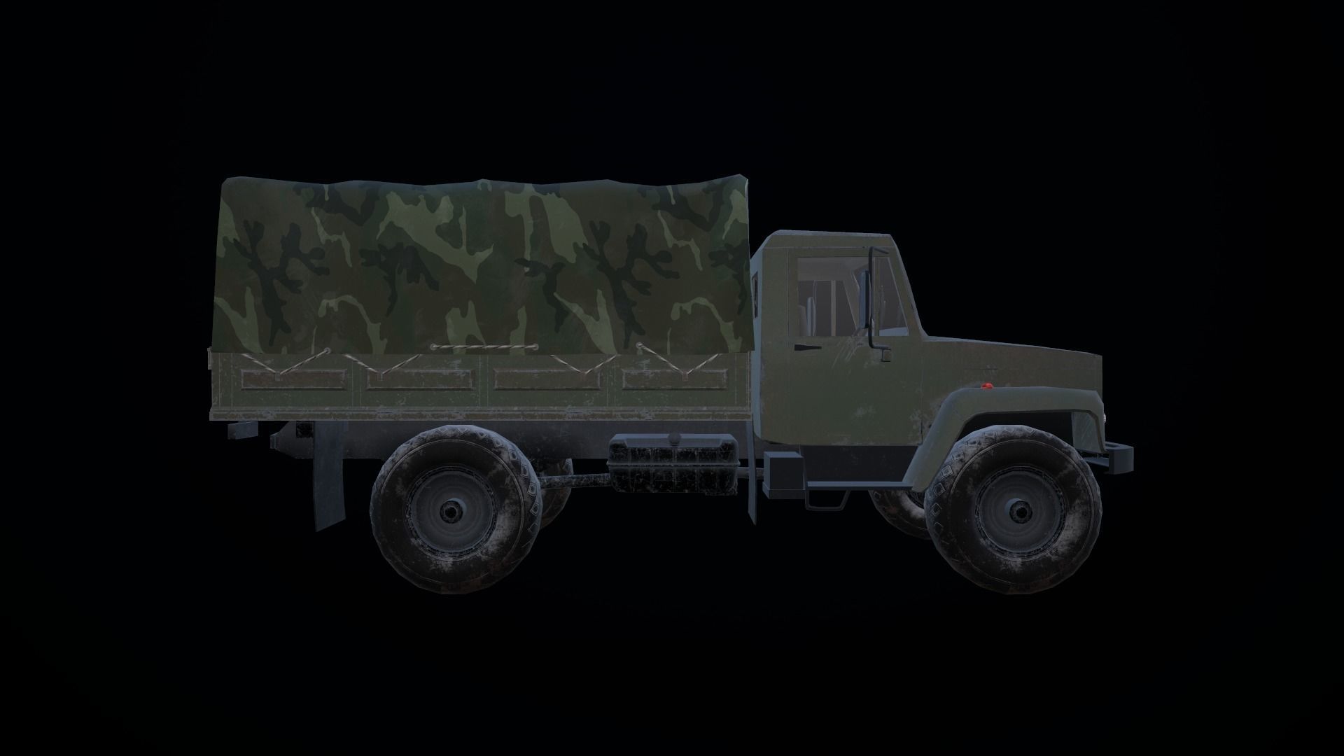 Gaz 3308 truck Low-poly 3D model_2