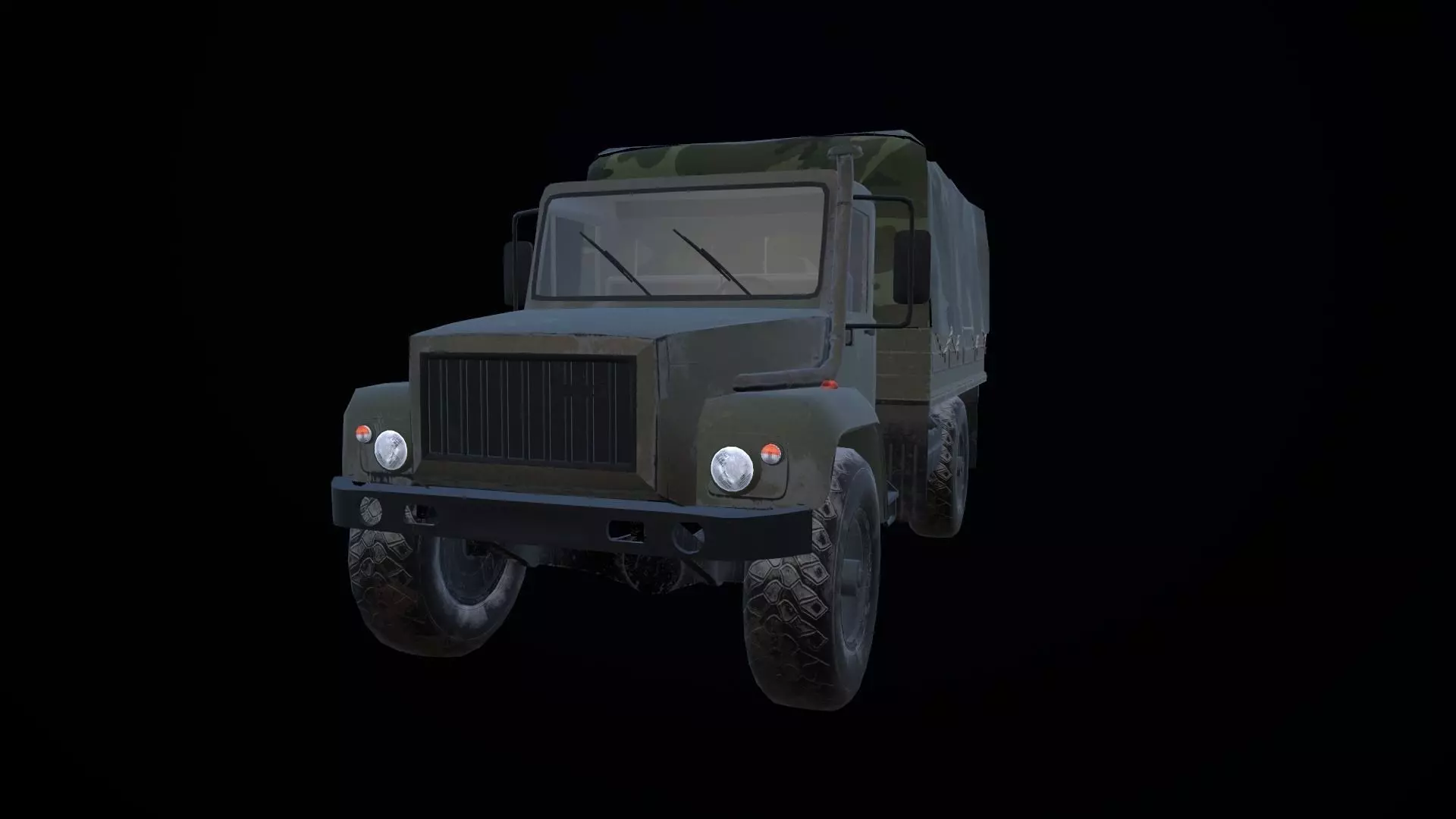 Gaz 3308 truck Low-poly 3D model_0