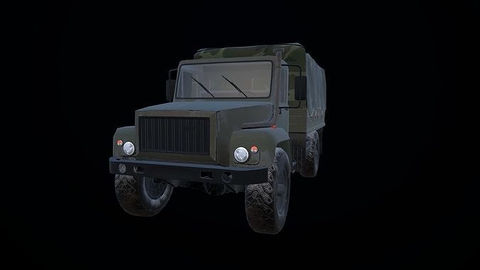 Gaz 3308 truck Low-poly 3D model