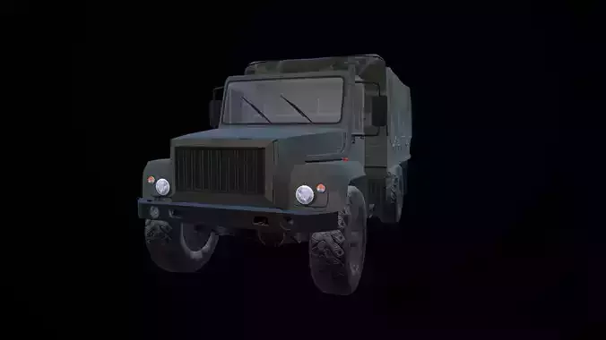 Gaz 3308 truck Low-poly 3D model