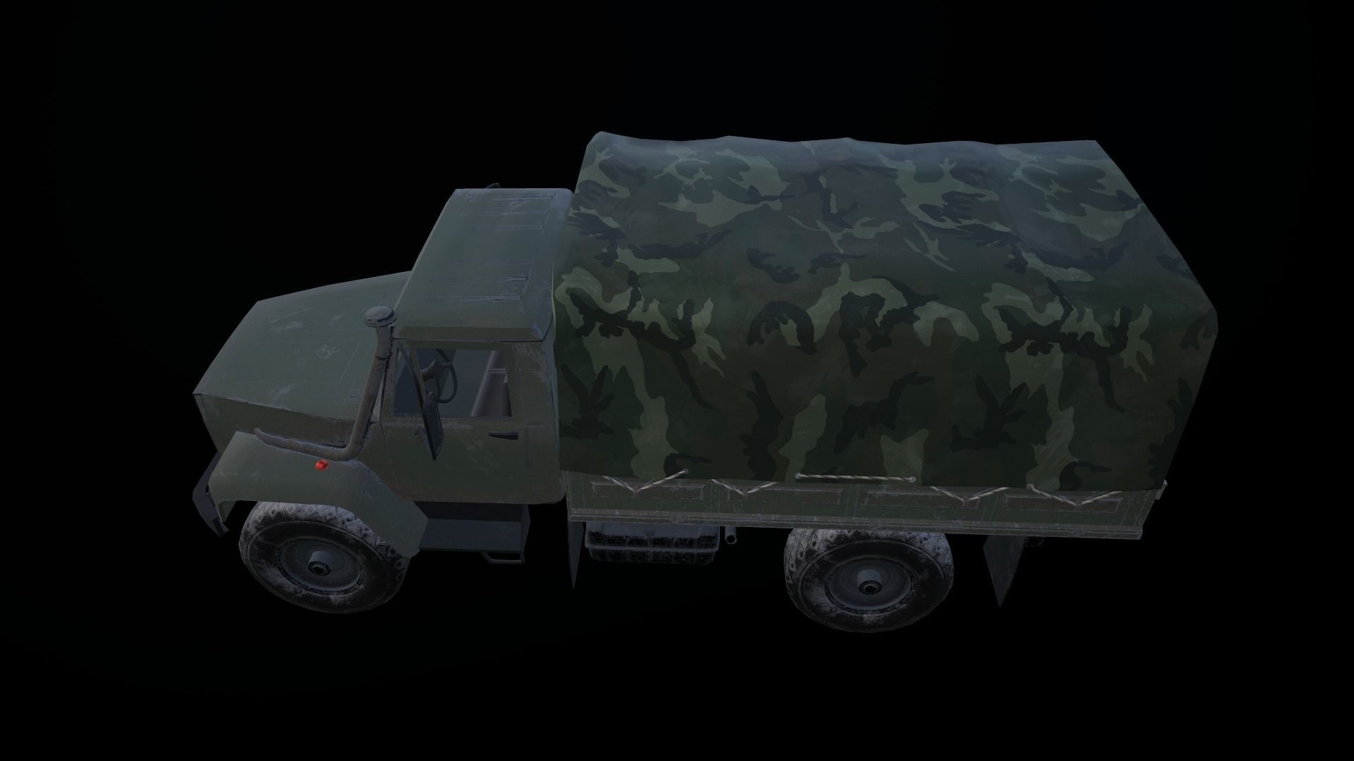 Gaz 3308 truck Low-poly 3D model_5