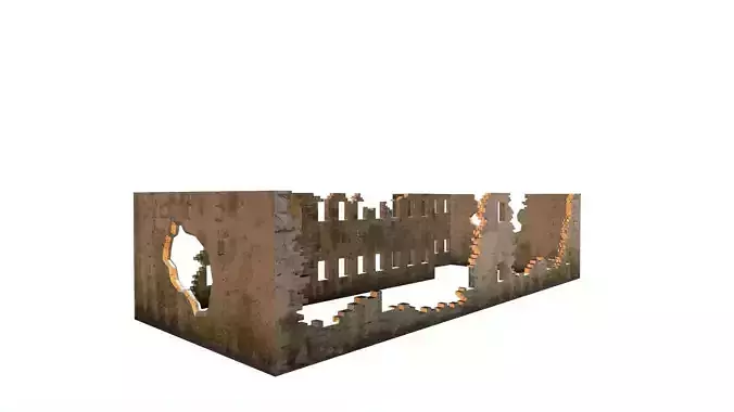 Long Damaged-Destroyed Building