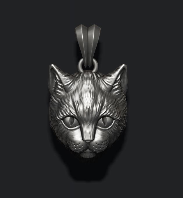 Cat pendant 3D print model_1