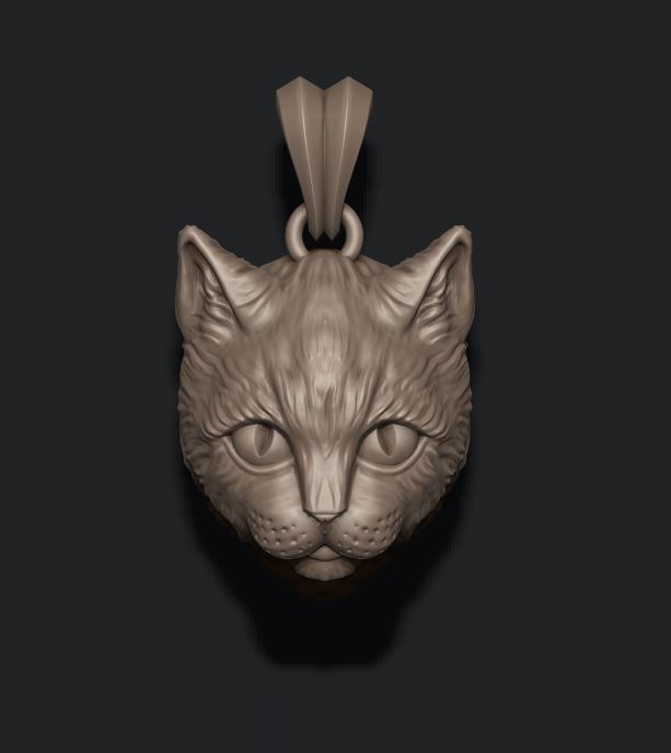 Cat pendant 3D print model_5